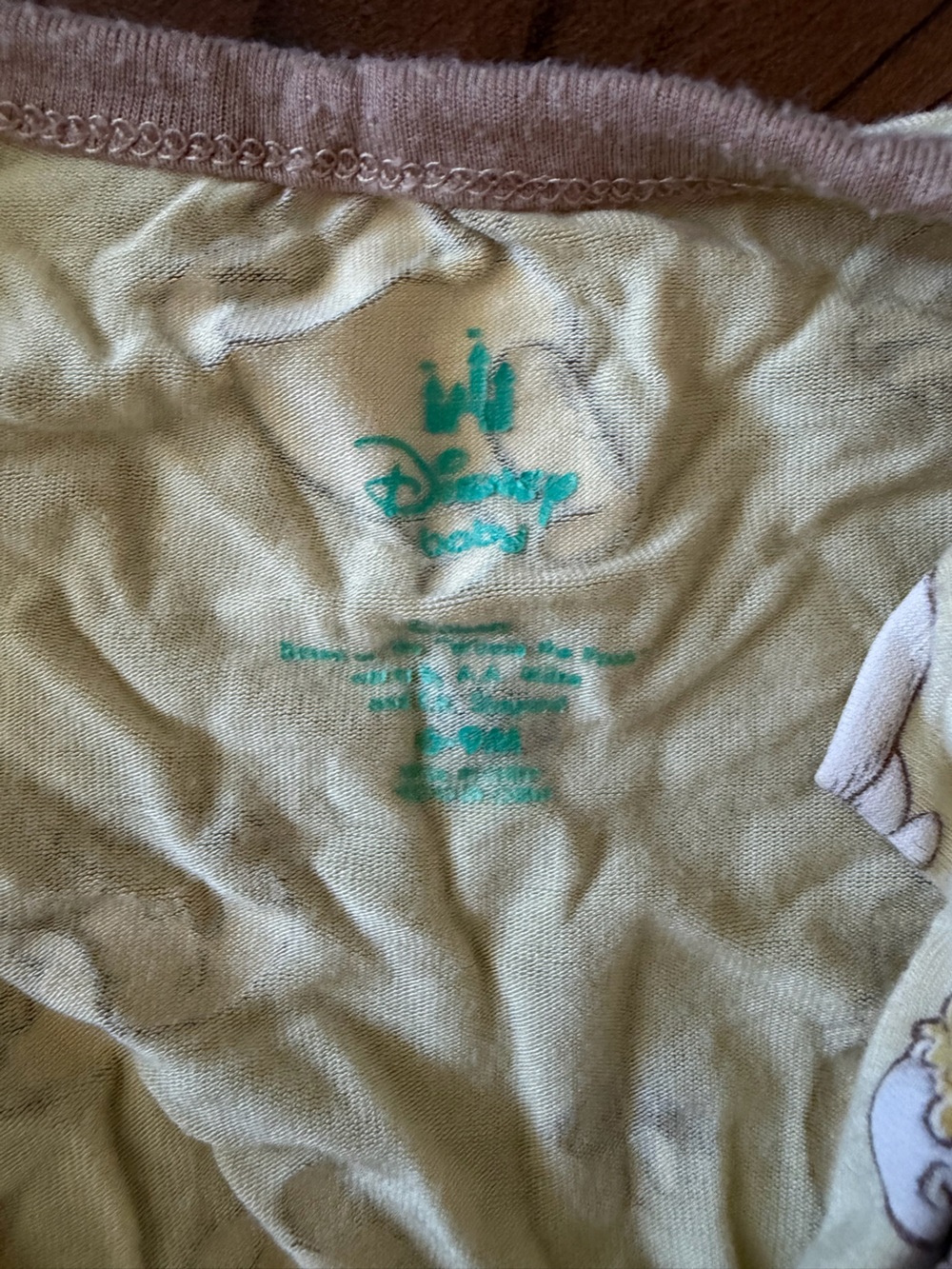 Baby Disney Yellow Winnie the Pooh Print Footed One-Piece - Picture 3 of 3